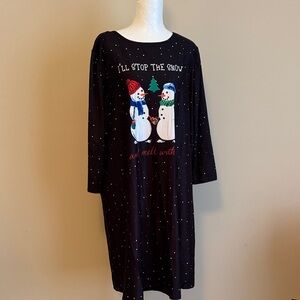 Snowman Dress Black  Knee Length